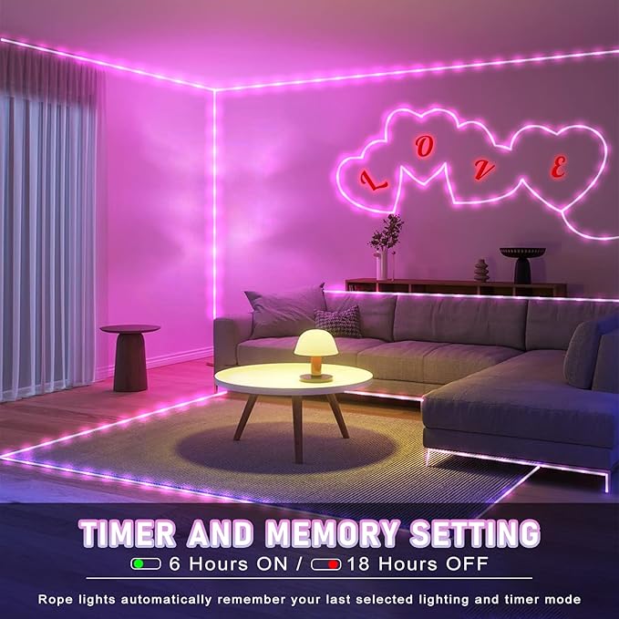 Rope Lights for Outside, 164FT 500 LED String Lights Outdoor Waterproof, 8 Modes Plug in Clear Tube Lights for Indoor Bedroom Garden Patio Tree Party Wedding Decorations, Pink