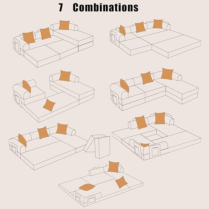 107" Oversized Convertible Sleeper Sofa Bed, Corduroy L Shape Sectional Couch, Folding Sofa Bed with Side Pocket, Modern Cloud Floor Mattress Couch, Modular Sofa for Living Room, Red