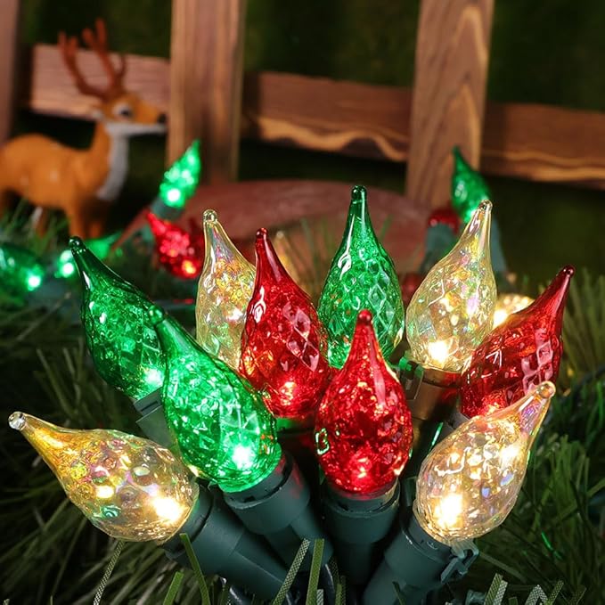 LED Christmas Lights Outdoor 19 FT 70 Fairy Lights Multi-Color String Lights ETL Certified for Indoor/Outdoor Holiday Party Halloween Tree Decor