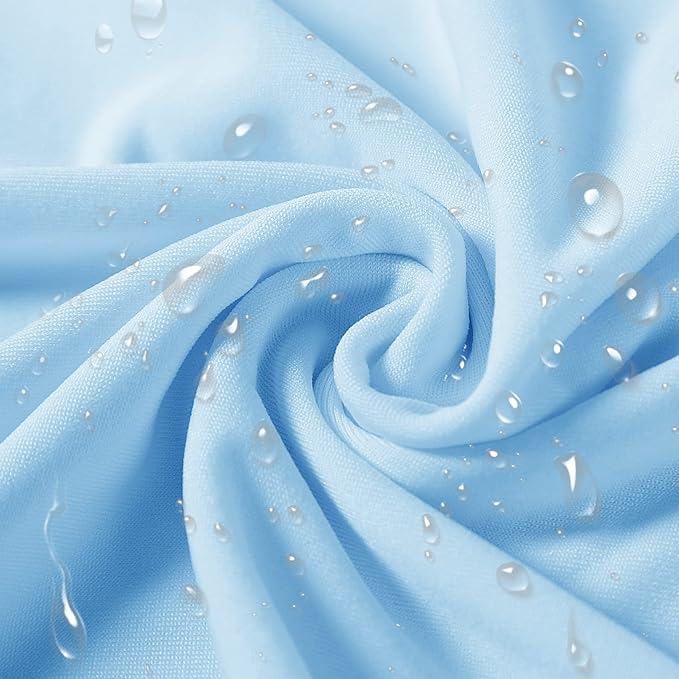 SUPERO Waterproof Spandex Chair Cover 12PCS, Stretch Dining Chair Covers, Polyester Outdoor Chair Covers, Protector Stretch Chair Cover for Party Universal, Banquet, Wedding Event, Hotel(Blue Mist)