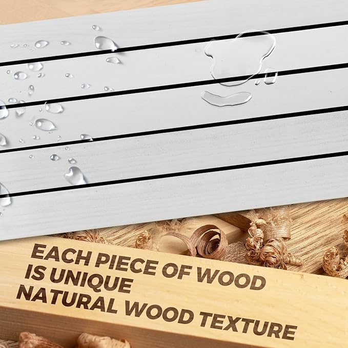 36"x6.8"x1.6" Slanted Floating Wall Shelves 2-Pack - Rustic White Finish, Heavy-Duty Solid Wood Design with Hidden Brackets - Perfect for Living Room, Kitchen, Bathroom, or Office