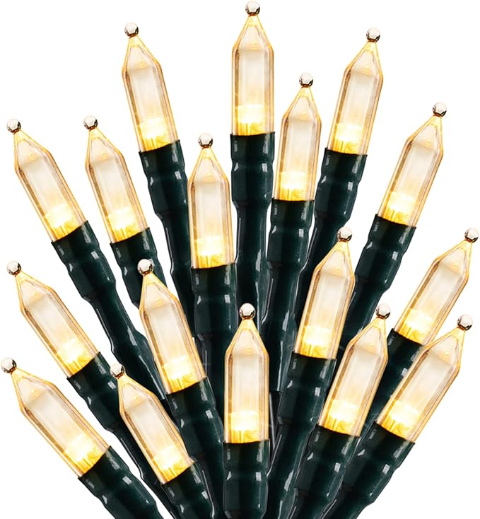 LED Christmas Mini Lights, 108 Feet 300 LED Clear Bulbs String Lights with 8 Light Modes, Connectable Fairy Lights Plug in for Outdoor Xmas Trees Garland Wreath Holiday Decorations, Warm White