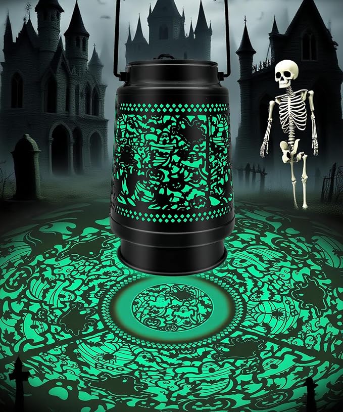 Halloween Decor Solar Lanterns Outdoor Waterproof Halloween Decorations Scary Ghost Spooky Lights for Garden, Patio, Yard, Lawn Porch Hanging Solar Lights Unique Gifts for Outdoor Decor