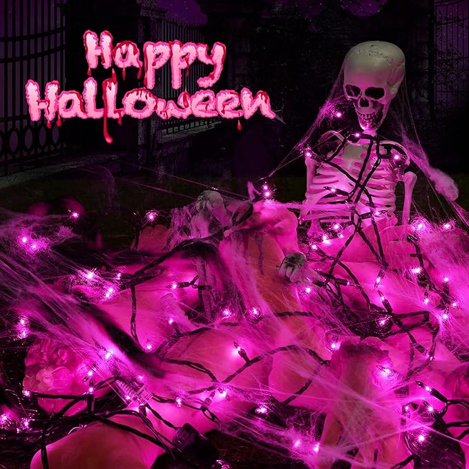 Toodour Purple Halloween Lights, 75ft 300 Count Incandescent Halloween String Lights, UL Certified Connectable Mini Bulbs String Lights for Home, Garden, Porch, Yard, Patio, Party, Indoor Decoration