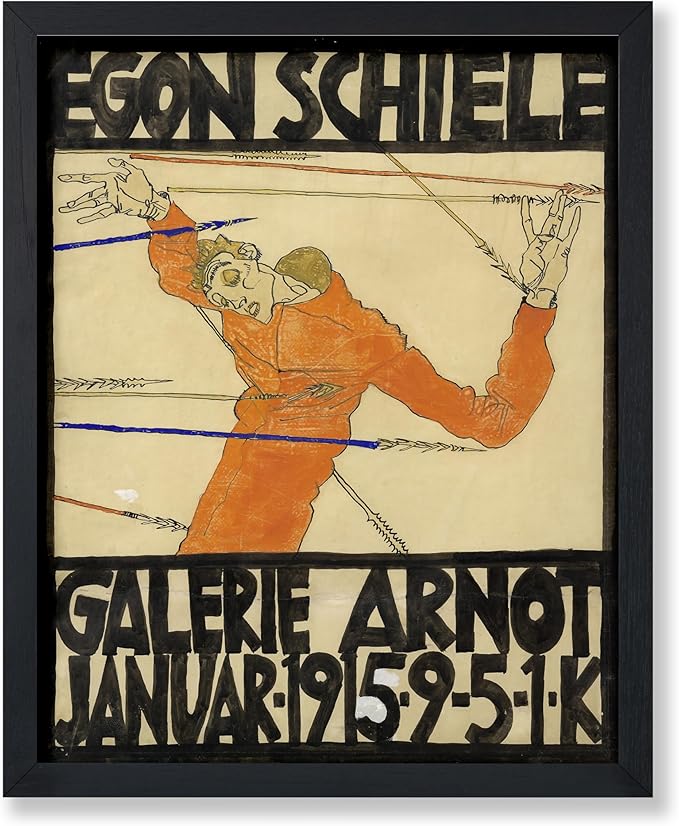 Poster Master Vintage Painting Poster - Retro Expressionism Print - Self Portrait as the Martyred St Sebastian - 11x14 UNFRAMED Wall Art - Gift for Artist, Friend - Wall Decor for Home, Office