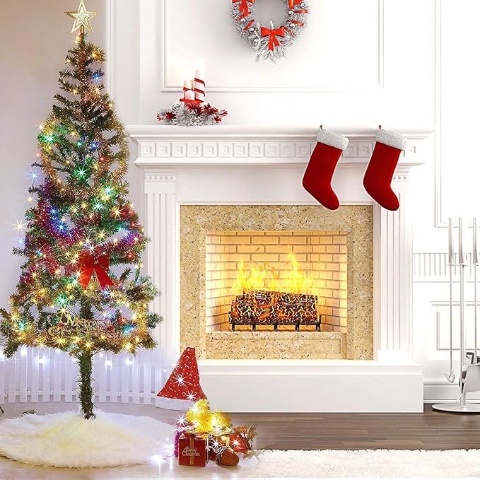 30 Inch Faux Fur Christmas Tree Skirt Soft Snow White Plush Tree Mat Christmas Decorations Fluffy Tree Skirts Xmas Holiday Party Indoor Decorations