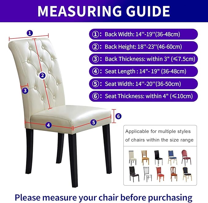 Howhic Stretch Chair Covers for Dining Room Set of 6, Removable Washable Dining Room Chair Covers, Dining Chair Slipcovers Seat Protector, Great Home Decor and Banquet Upholstery (Red Dahlia, 6 Pack)