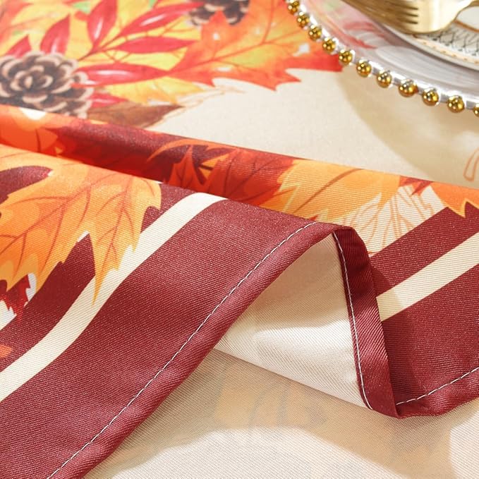 SASTYBALE Thanksgiving Napkin 2020 Inch Square Turkey & Pumpkin Pattern Cloth Napkins Sef of 4 Decorative Washable Table Cloth Napkins for Fall, Harvest, Holiday Dining