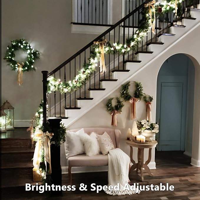 BrizLabs Orange Purple Halloween Lights, 33FT 100 LED RGB Color Changing String Lights with Remote, Dimmable Mini Christmas Light String with Timer for Indoor Outdoor Halloween Thanksgiving Xmas Decor