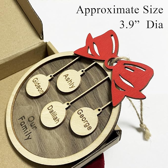 2025 Christmas Ornaments Personalized Christmas Family Name Ornaments,Custom Stocking Wooden Xmas Ornament Family of 2/3/4/5/6/7/8,Customized Xmas Ornament Tree Deorations,Personalized Gifts