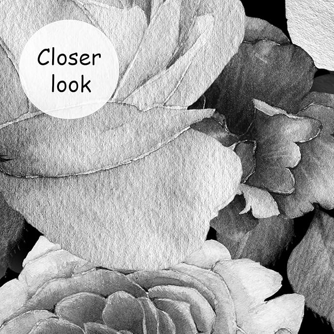 AFZEVEB-Dark Peony Wallpaper Watercolor Rose Wall murals for Bedroom 114"x74" (Not Peel and Stick)