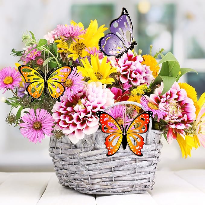 36PCS Wooden Hollow Butterfly Ornaments to Paint, 6 Styles DIY Blank Unfinished Wood Cutouts Ornament for Crafts Hanging Decorations Summer