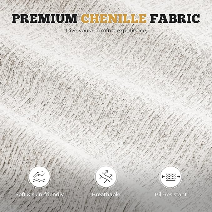 122" Modern L Shaped Modular Sectional Sofa, Boneless Couches for Living Room with Ottoman,4 Seater Convertible Chenille Cloud Couch Sofa Set, No Assembly Required, Beige 1 PCS