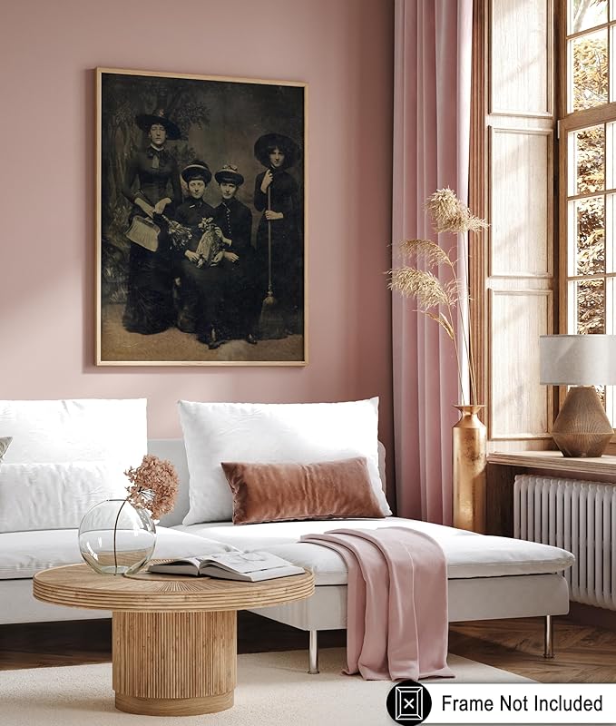 Poster Master Vintage Four Witches Coven Poster - Retro Witches Print - Witchcraft Art - Halloween Art - Gift for Men & Women - Gothic Decor for Living Room, Bedroom or Dorm - 11x14 UNFRAMED Wall Art