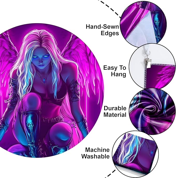 Blacklight Tapestry,WingTapestry Glow In The Dark,UV Reactive Black Light Upright Posters Wall Hanging for Bedroom Dorm Living Room Backdrop Decor (wing8, 79L" x 59W")