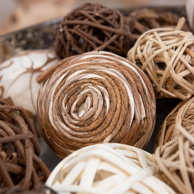 ANDALUCA Decorative Balls Bag Bowl Filler Home Decor (Beige)