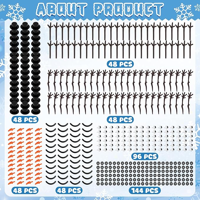 48 Pack Christmas Gifts for Kids, Snowman Kit Toys, Build a Snowman Kit DIY Christmas Craft Gifts, Creative Air Dry Modeling Clay, Xmas Activities Snowman Making Kit for Holiday Favor Supplies