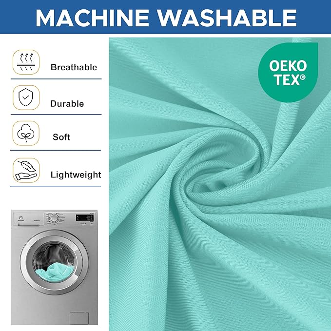 Spandex Table Cover for 6 Foot Rectangle Tables-6 Pack Aqua Blue Outdoor Picnic Elastic Table Cover-Spandex Stretch Folding Table Cloths for Camping Dining Room Patio Kitchen Banquet Party