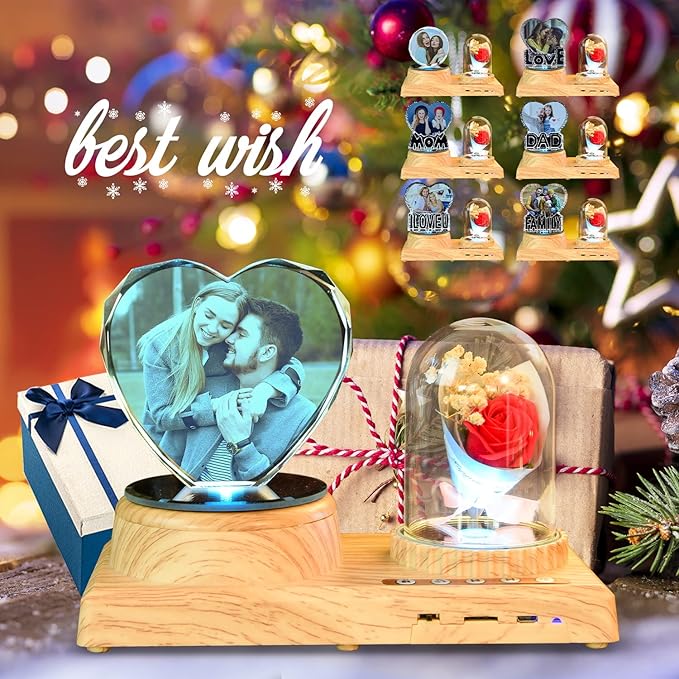 3D Crystal Photo, Valentine's Day Personalized Gift, Lover Photo with Laser Engraving, Color Printing Crystal, Custom Couple Gift - Liebe