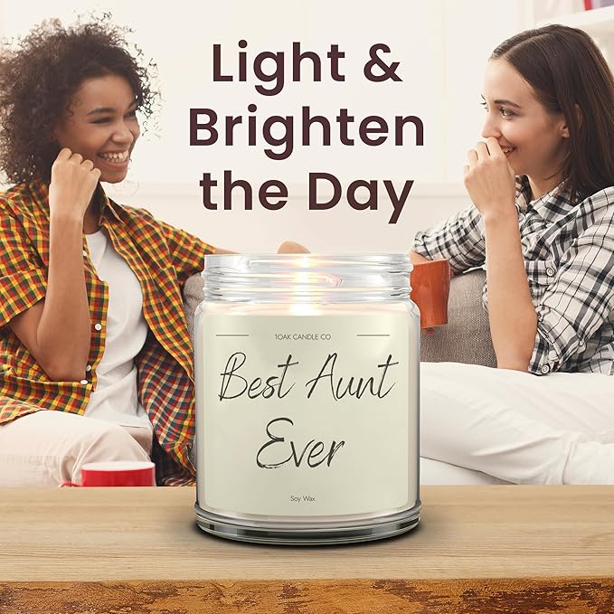 1OAK Vanilla Scented Candles - Aunt Candle - Best Aunt Gifts for Christmas from Niece, Nephew - Best Auntie Ever Gifts for Women