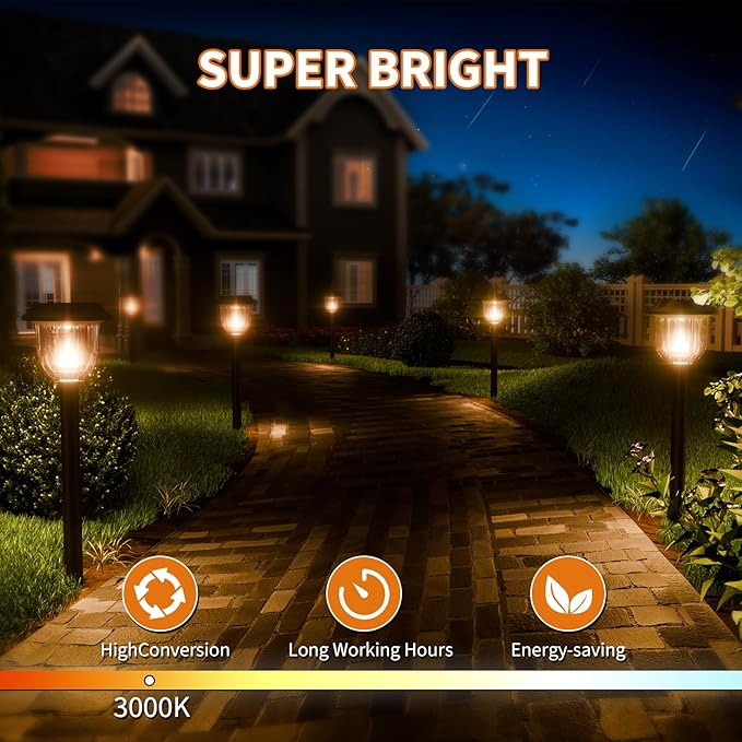 Solar Outdoor Lights,5 Pack LED Lights Outdoor Waterproof for Your Garden, Landscape, Path, Yard, Patio, Driveway(Warm)