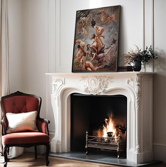 Poster Master Vintage Luis Ricardo Falero Poster - Retro Occult Print - Gift for Gothic, Horror Fan - Witches Going to their Sabbath, Pagan - Wall Decor for Bedroom, Dorm, 24x32 Unframed Wall Art