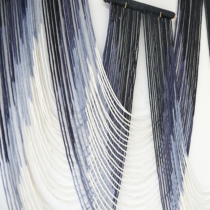 IOWER Large Macrame Wall Hanging Decor Dip-Dyed Macrame Wall Decor Wall Art Craftsmanship Fiber Art Boho Chic Wall Decor Modern For Bedroom Livingroom Backdrop