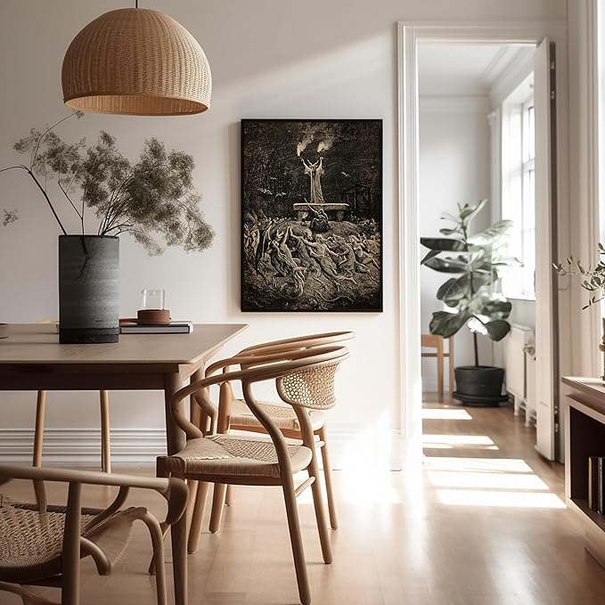 Poster Master Vintage Gustave Dore Poster - Retro Illustration Print - Gift for Gothic, Horror Fan - Dance of Sabbath, Witch, Magic, Spell - Wall Decor for Bedroom, Dorm, 24x32 Unframed Wall Art