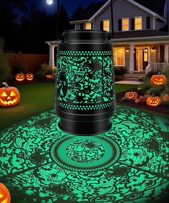 Halloween Decor Solar Lanterns Outdoor Waterproof Halloween Decorations Scary Ghost Spooky Lights for Garden, Patio, Yard, Lawn Porch Hanging Solar Lights Unique Gifts for Outdoor Decor