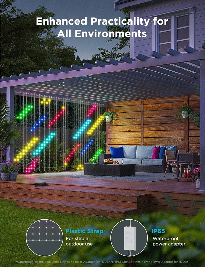 Govee Curtain Lights 2, Smart LED Curtain Light with DIY GIF AIGC, 1040 LEDs, RGBIC Color Changing Christmas Lights for Holiday Bedroom Window Dynamic Decor, Outdoor IP65 Waterproof, 9.8×6.6ft