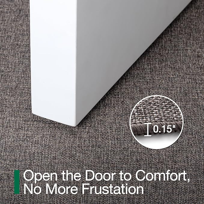 LUMI Ultra Thin Door Mat for Entryway,36"x59" Low Profile Non Slip Rubber Backing Indoor Doormat, Easy Clean Welcome Entrance Mat for Inside House, Patio, Brown