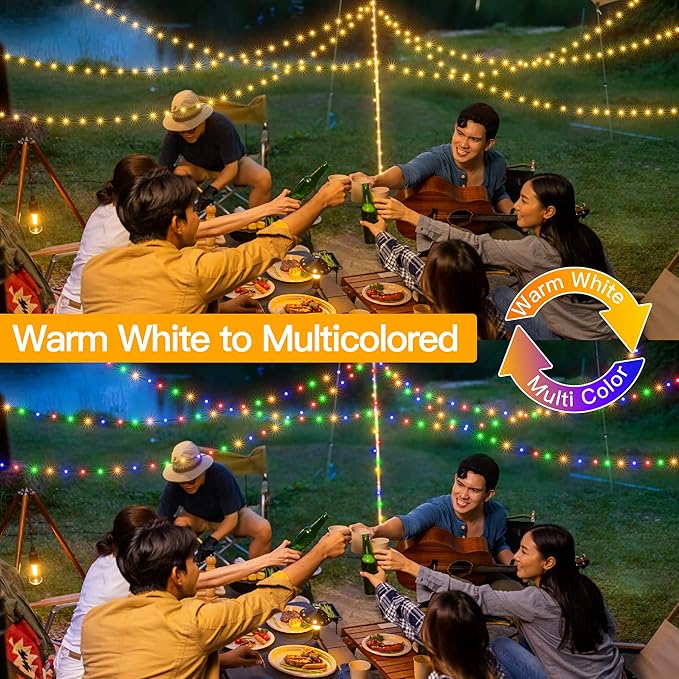 Ollny Christmas Lights 262 FT 800 LED IP67 Waterproof, Color Changing Christmas Lights Outdoor with Remote, 11 Modes Dimmable Timer Warm White to Multicolored Changeable String Lights for House Decor