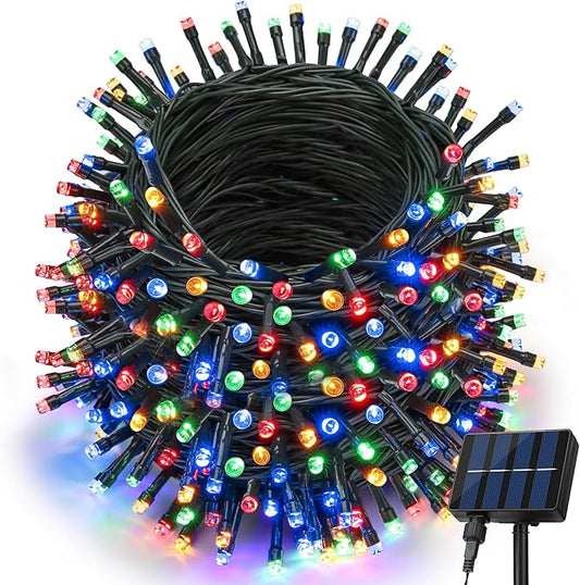 Joomer Solar Christmas Lights Outdoor, 105FT 300 LED 8 Modes Solar String Lights Waterproof Fairy Tree Lights for Garden Yard Patio Christmas Decoration (Multicolor)