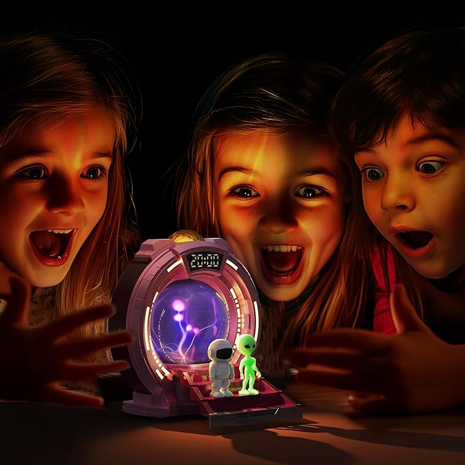 Plasma Ball Night Light,Space Girl's Room Party Aurora Projector LED Alien Veins Lamp,White Noise,Clock,Remote Control,Bluetooth Speaker,Adults,Kids' Room Decor Lamps,Christmas,Birthday Gift(Pink)