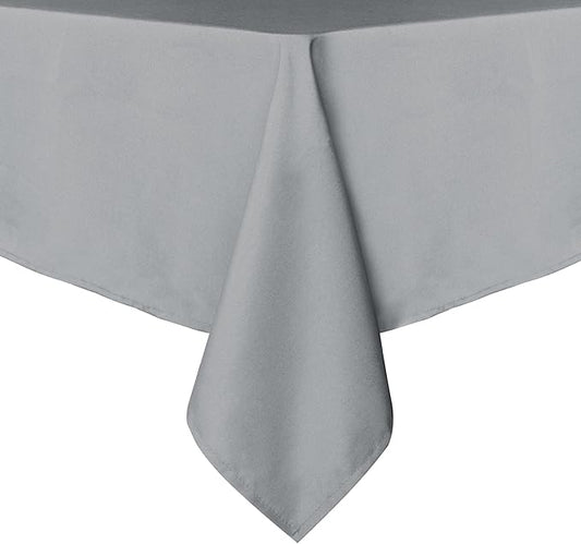 sancua Rectangle Tablecloth - 70 x 108 Inch - Stain and Wrinkle Resistant Washable Polyester Table Cloth, Decorative Fabric Table Cover for Dining Tables, Buffet Parties and Camping, Silver Grey