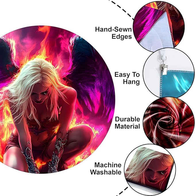 Blacklight Tapestry,WingTapestry Glow In The Dark,UV Reactive Black Light Upright Posters Wall Hanging for Bedroom Dorm Living Room Backdrop Decor (wing9, 79L" x 59W")