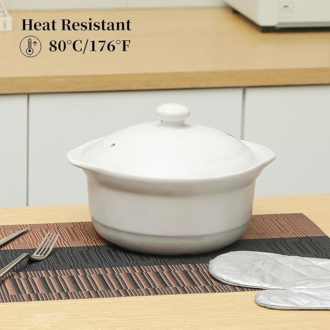 Leetaltree Brown with Black Striped Placemats Set of 6 - Heat Resistant Non-Slip Place mats for Dining Table, Washable Durable PVC Vinyl Woven Table Mats（Brown Stripe, 6）