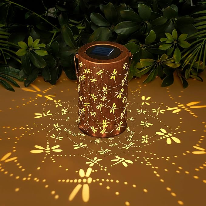 Solar Lanterns Outdoor Waterproof, Dragonfly Birthday Gifts for Women Men, Hanging Solar Lantern for Yard, Patio, Porch, Backyard, Landscape, Garden Decor