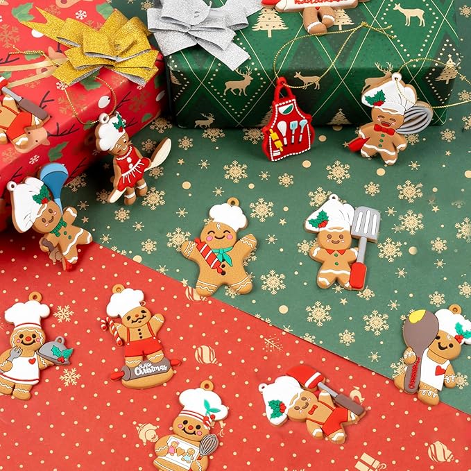 24pcs Gingerbread Christmas Decoration for Tree - Cooking Gingerbread Man Ornaments Christmas Hanging Decor for Christmas Tree Home Kitchen Decor Party Supplies