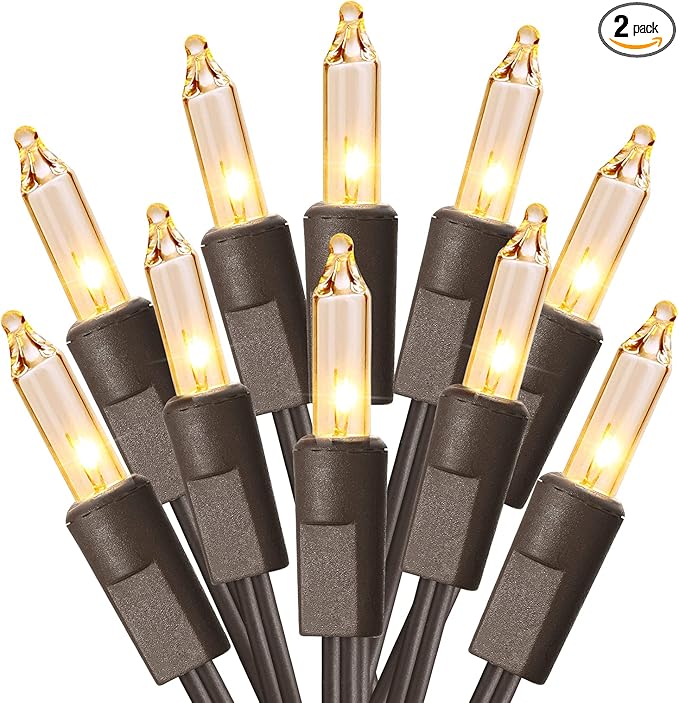 Clear Christmas Lights, 69.6ft 300ct Incandescent Christmas Lights, Connectable Outdoor Mini Tree Light Xmas Fairy Light, 120V UL Certified Indoor String for Xmas Party Birthday, Warm White