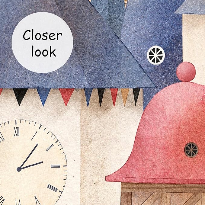 AFZEVEB-Cartoon Watercolor House Nursery Wallpaper Wall murals for Kids Room 114"x74" (Not Peel and Stick)