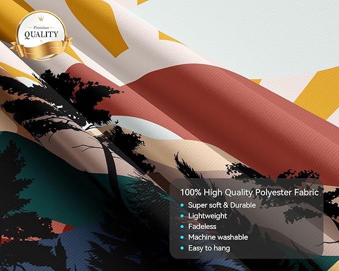 dueeia Boho Sun Tapestry Wall Hanging Abstract Mountain Tree Forest Sunset Sunrise Wall Tapestries for Mens Bedroom Living Room Wall Decor (90.6"x70.9")