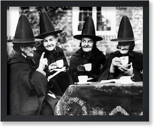 Poster Master Vintage Witches Tea Party Poster - Retro Witchcraft Print - Halloween Art - Gift for Men & Women - Funny Gothic Decor for Living Room, Bedroom, Kitchen or Dorm - 16x20 UNFRAMED Wall Art