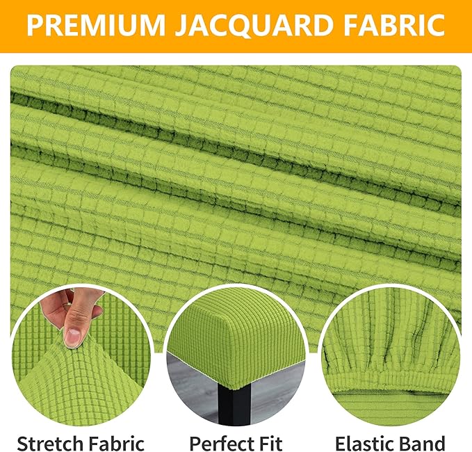 Howhic Chair Covers for Dining Room Set of 2, Stretchy Dining Chair Covers, Textured Jacquard Kitchen Chair Slipcovers, Classy Decor for Home and Banquet (Apple Green, 2 Pack)