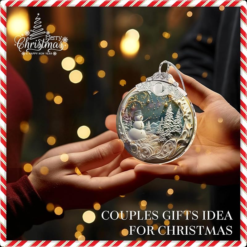 2025 Christmas Ornament, Christmas Ornaments, Ornaments,Christmas Tree Ornaments, Christmas Tree 2D Acrylic Ornament, White Elephant Gifts, Gag Gifts Funny Adult, Christmas Decor (Snowman)