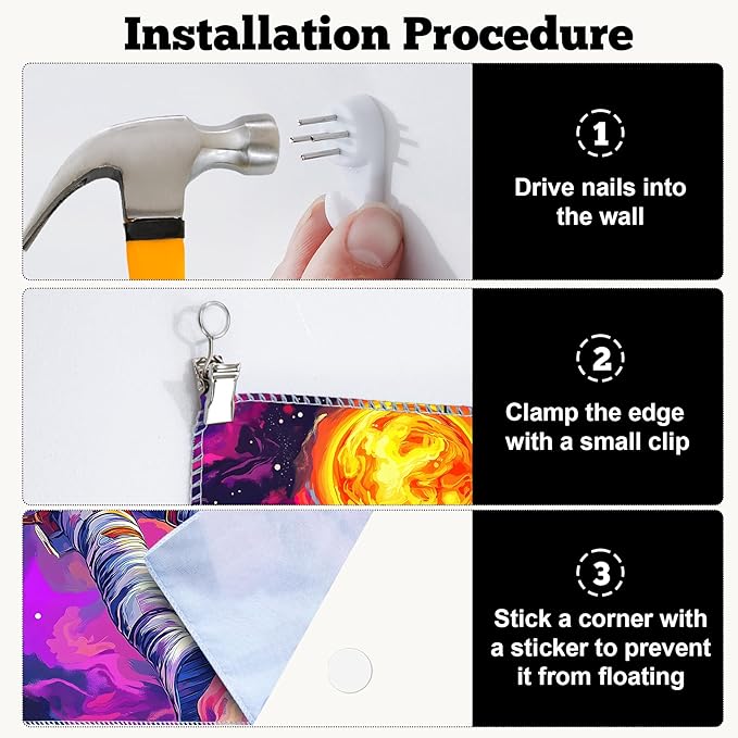 BVBOX Astronaut Space Blacklight Tapestry 79"x59", UV Reactive Floating Astronaut Universe Galaxy Planet Glow in Dark Tapestries, Black Light Neon Upright Poster Wall Hanging Backdrop Decor for Bedroom Living Room