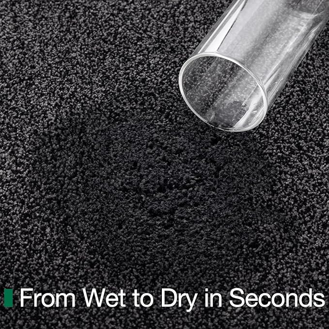 LUMI Front Door Mat 24x36, Super Absorbent Washable Doormat, Non Slip Dirt Trapper Inside Floor Mats for Entrance, Entryway, Patio,Black Mixed Gray