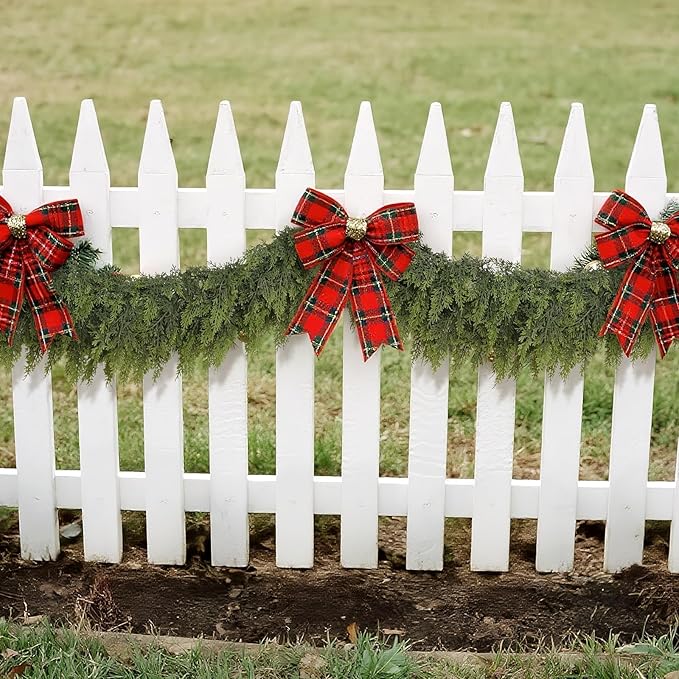 Real Touch Christmas Cedar Garland -6ft Artificial Garlands Faux Cedar Fake Pine Needles Garland for Fireplace,Table,Window,Stairs,Mante,Holiday Indoor Outdoor Xmas Decor(1PCS)