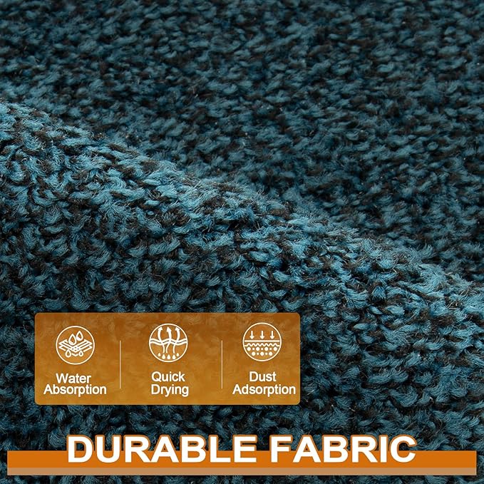 Mibao Front Door Mat, Dirt Trapper Welcome Mat for Outdoor Indoor, Non-Slip Waterproof Doormat, Durable Machine Washable Low Profile Entry Rug for Back Door Outside Patio Porch, 48" x 36", Blue