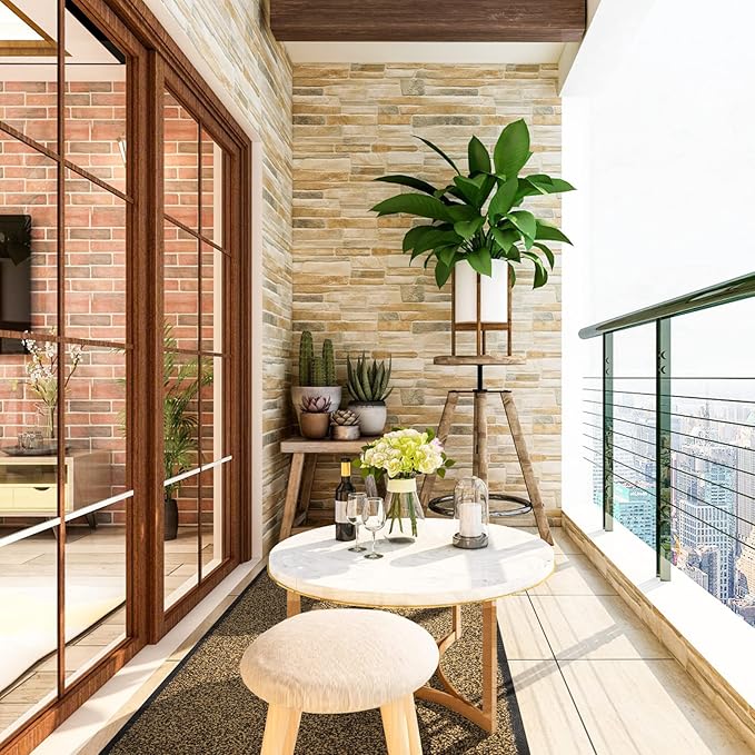 Mibao Front Door Mat, Dirt Trapper Welcome Mat for Outdoor Indoor, Non-Slip Waterproof Doormat, Durable Machine Washable Low Profile Entry Rug for Back Door Outside Patio Porch, 72" x 24", Brown